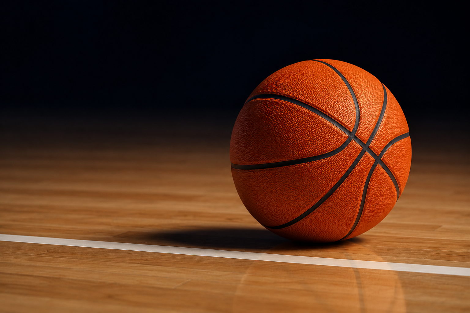 A student-athlete practicing basketball in bright natural daylight